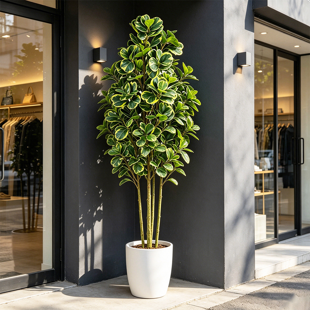 Rubber Plant Ficus - Sztuczny drzewko figowe 76cm/115cm, duża sztuczna