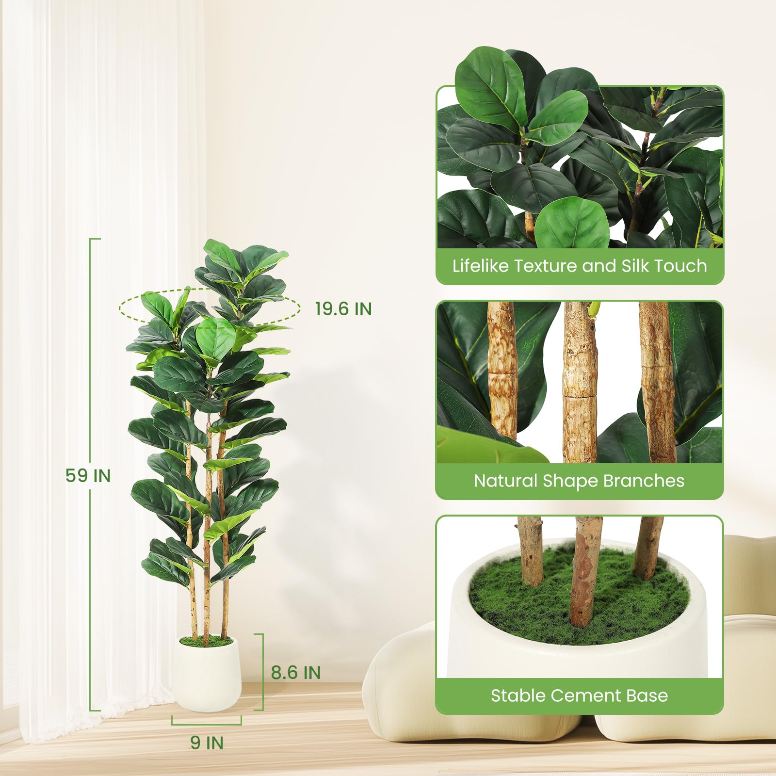 Sztuczny figowiec lirolistny z – Rubber Plant Ficus recenzja i cena