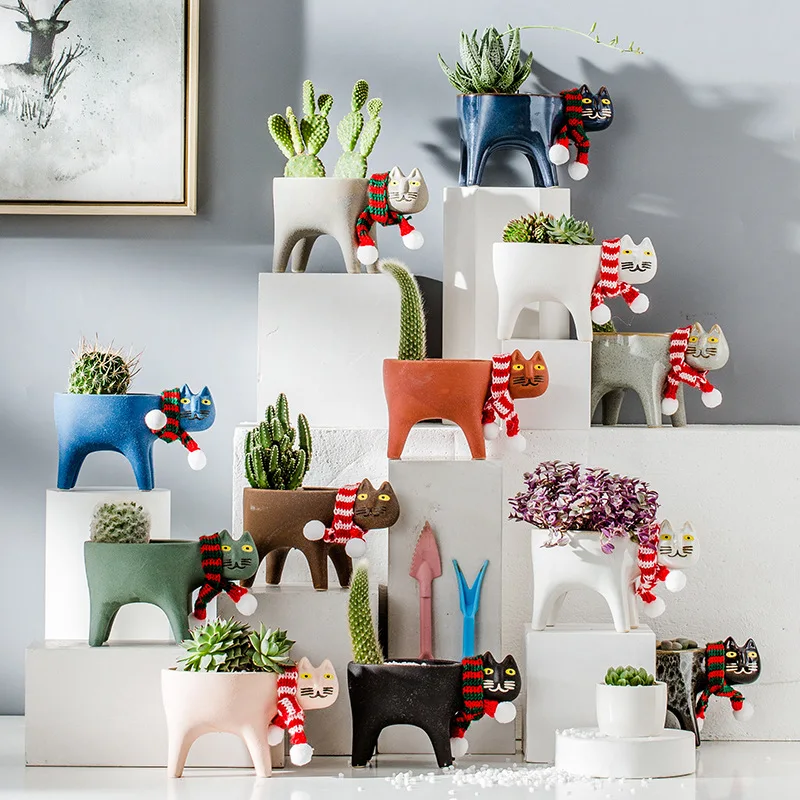 Kot Doniczka Kreatywna Śliczna – Cactus Mix Pot recenzja i cena